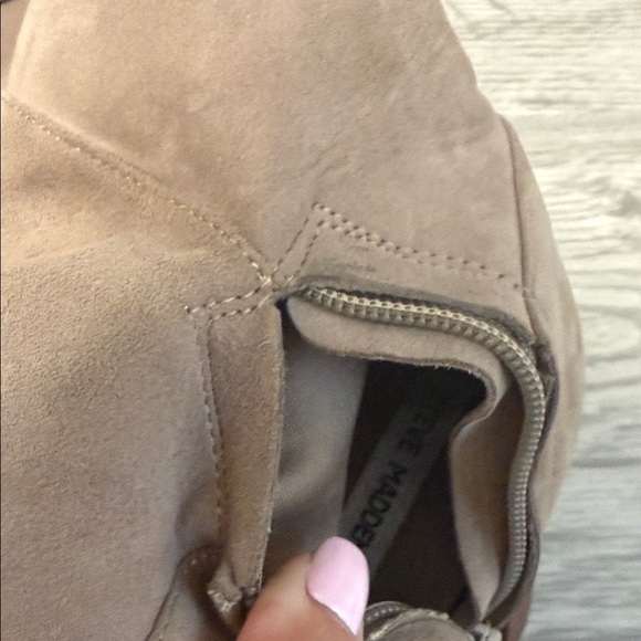 Steve Madden Taupe Suede Heeled Boots - Picture 5 of 7